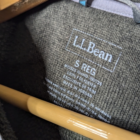 LL Bean Womens Pullover Ultimate Sweater Small S Fleece 1/4 Snap-T 292726 Green - Picture 4 of 5